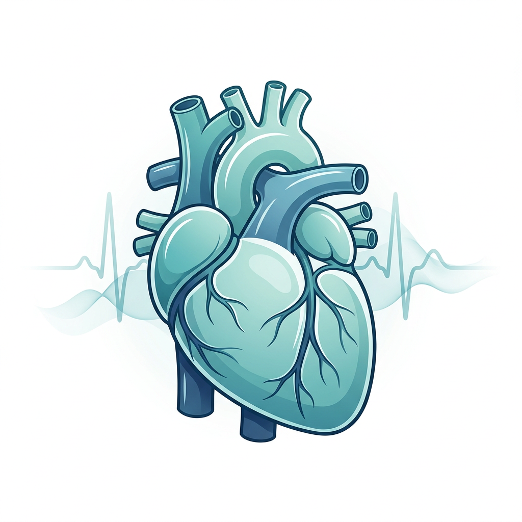 Ilustración de un corazón humano; el sST2 es un biomarcador cardiaco